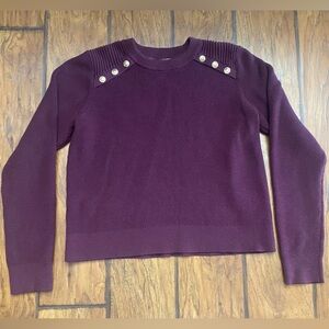 Michael Kors Dark Purple Sweater 💜✨ Gold Button Detail